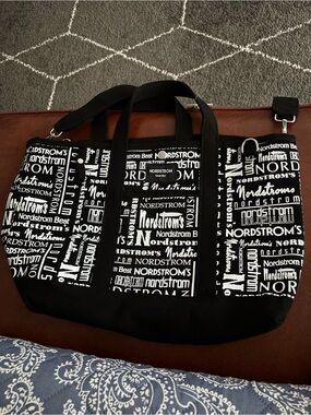 Nordstrom Black and White Logo Tote